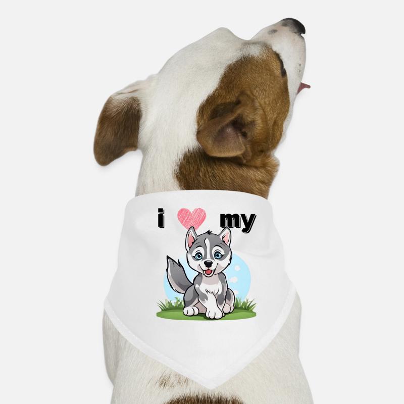 Petit Husky - Chiot loup Bandana pour chien