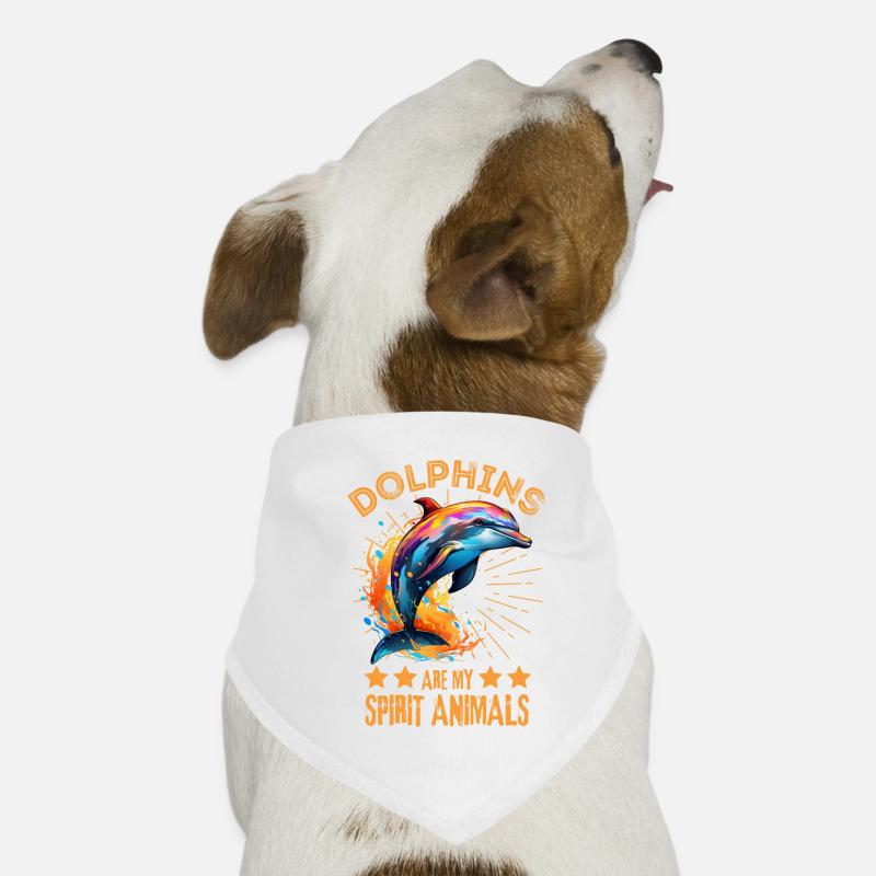 Bunter Delfin Farbkleckse Farbspritzer Hunde-Bandana