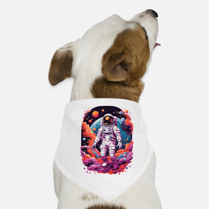 Outer Space Splash Art Coloré Amusant Spaceman Bandana pour chien