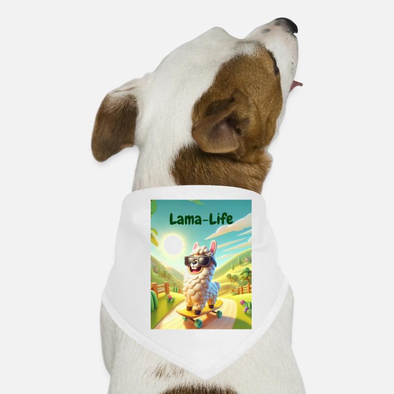 Lama Leben - Hunde-Bandana - Weiß