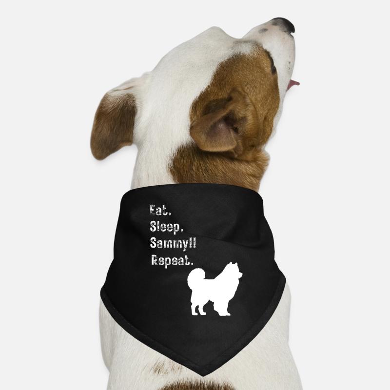 Funny Eat Sleep Sammy (Samoyed) Repeat Dog Bandana