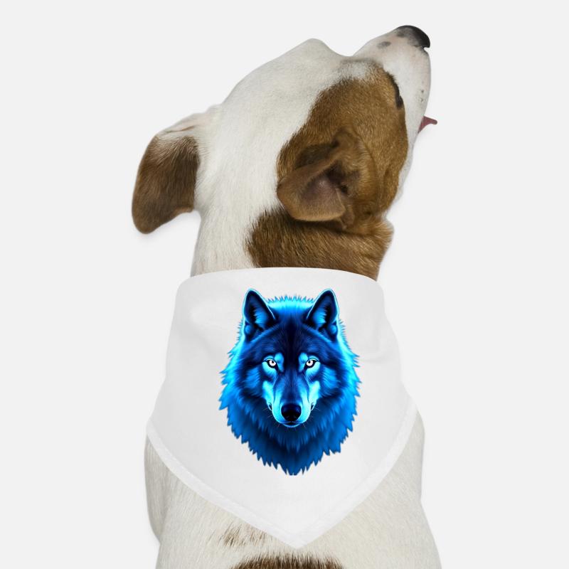 Blaues Wolfsleuchten Hunde-Bandana