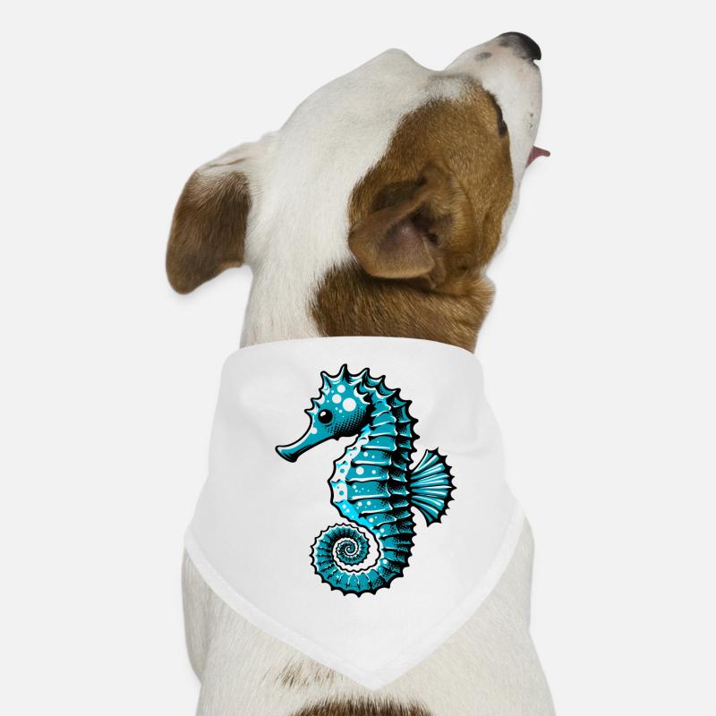 Seepferdchen - Hunde-Bandana - Weiß