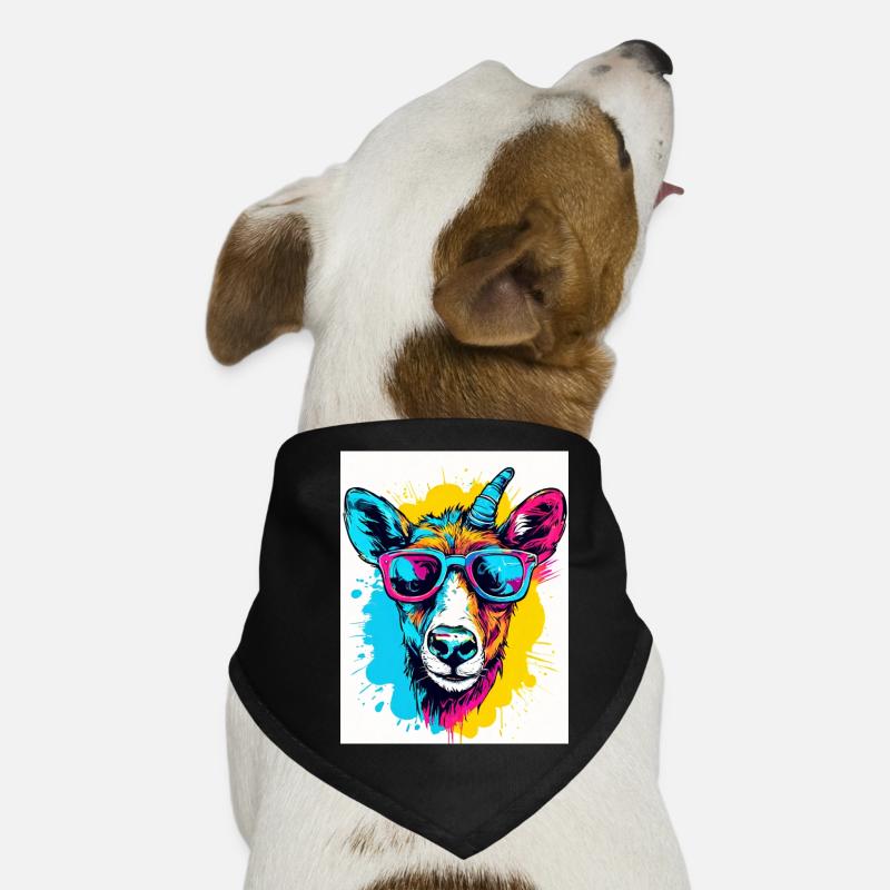 Portrait d’animal coloré Bandana pour chien