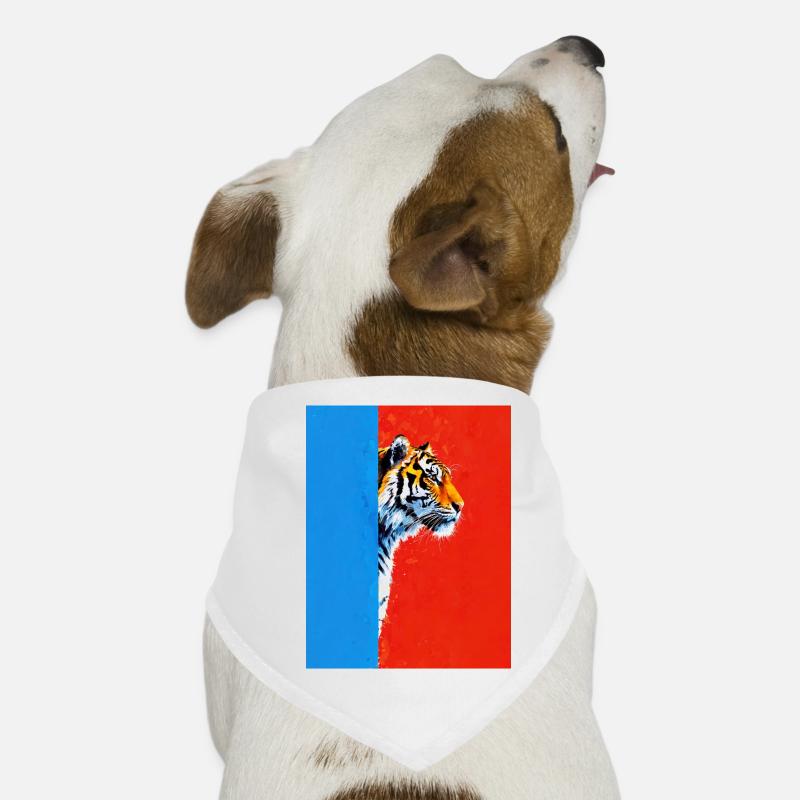 Tiger auf buntem Hintergrund Hunde-Bandana