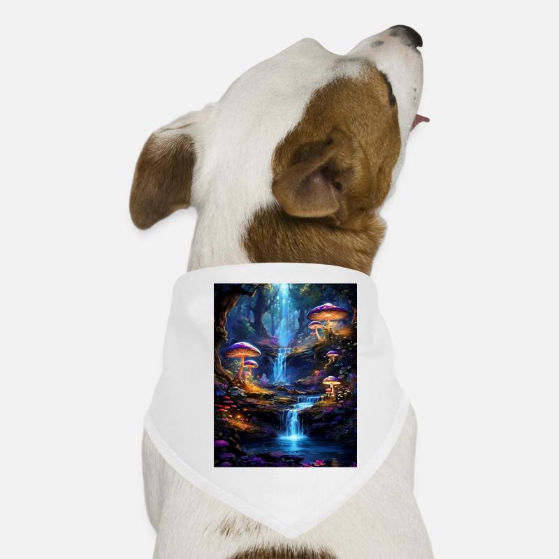 Magical Forest with Waterfall Dog Bandana