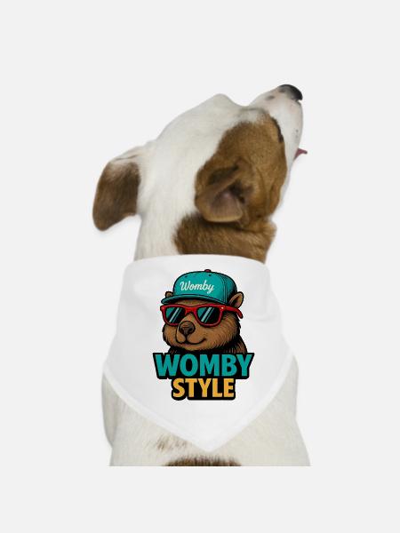 Womby Style Biber mit Sonnenbrillen - Hunde-Bandana - Weiß - Vorne