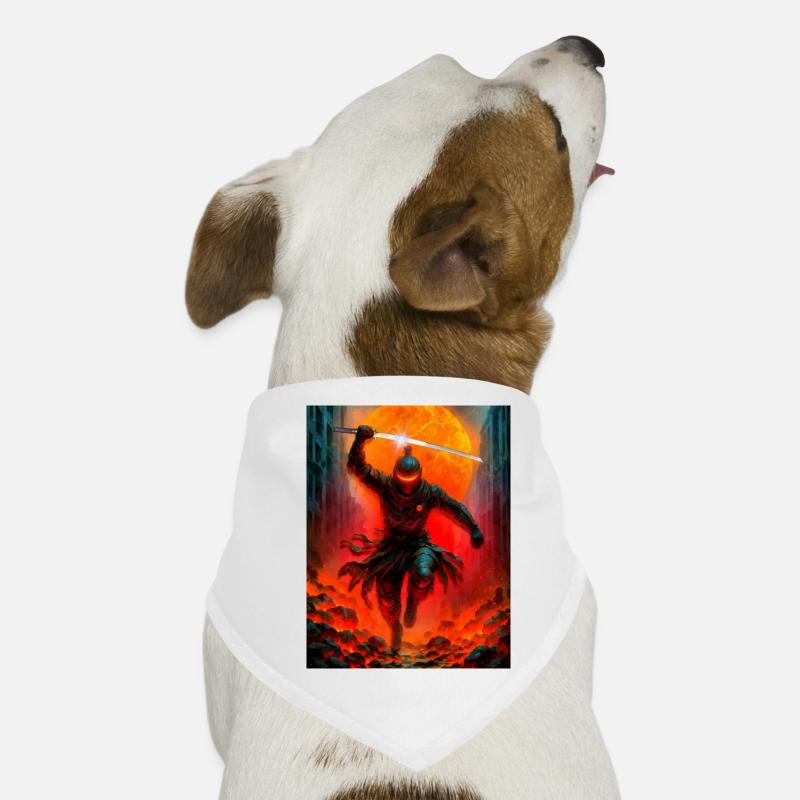 Fiery ninja in battle Dog Bandana