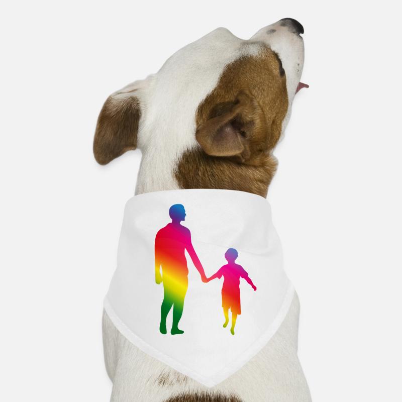 Father and son hand in hand Dog Bandana