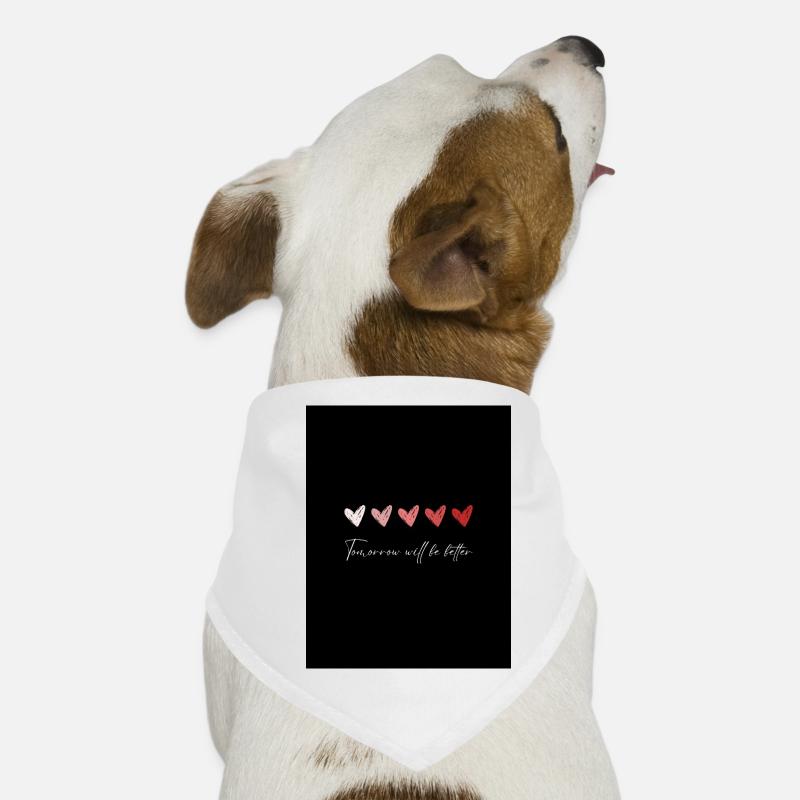 Herzen der Hoffnung mit einer positiven Botschaft - Hunde-Bandana - Weiß