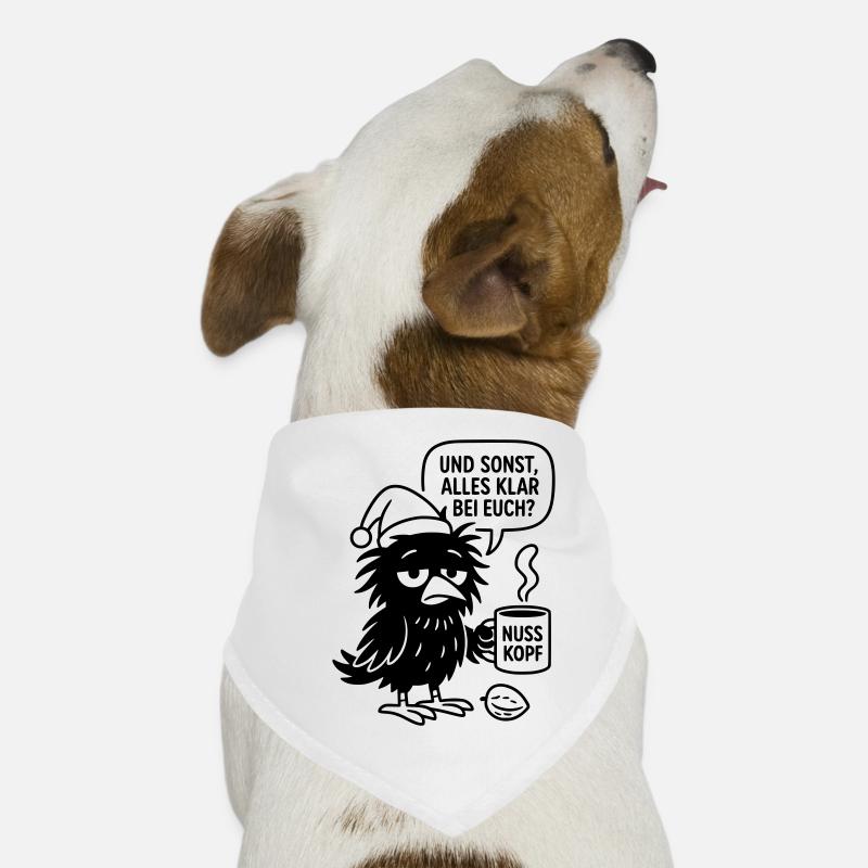 Corbeau mignon avec tasse et bulle de dialogue Bandana pour chien