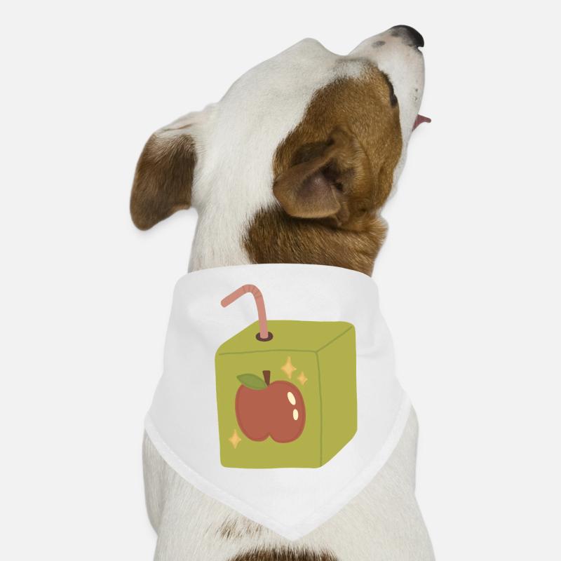 Whimsical Apple Juice Box Design Dog Bandana