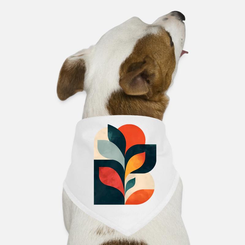 Abstract Botanical Collage - Modern Geometric Art Dog Bandana
