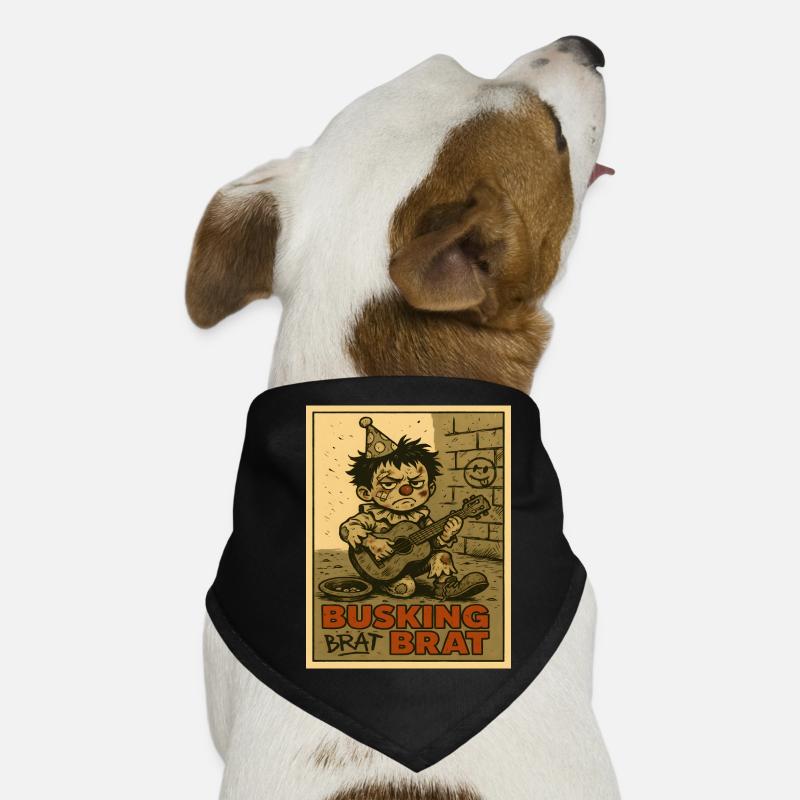 Garçon clown de rue avec affiche de guitare Bandana pour chien
