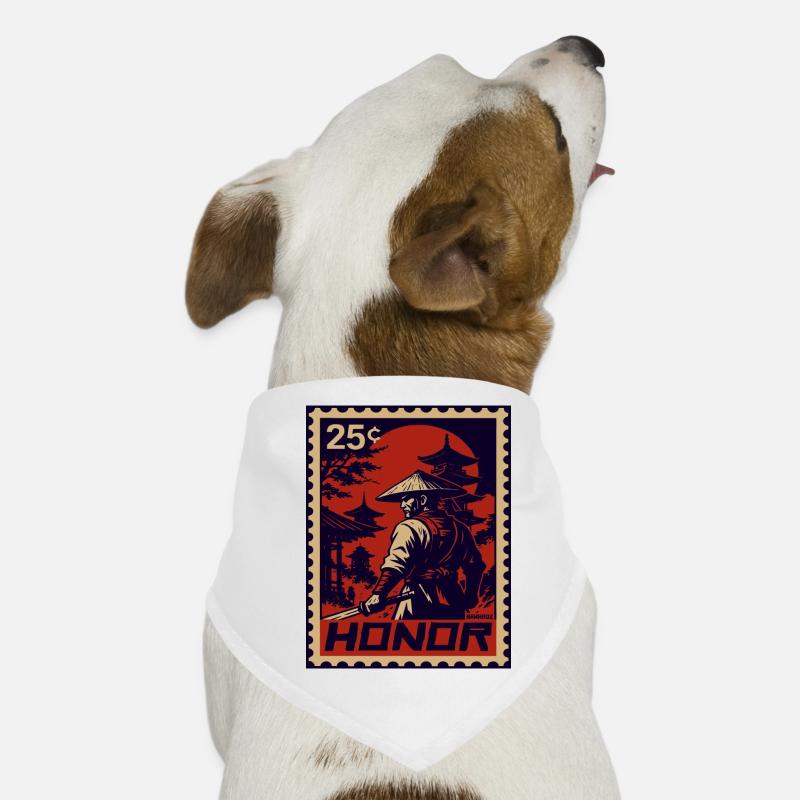 Roter Samurai Briefmarke der ehre Hunde-Bandana