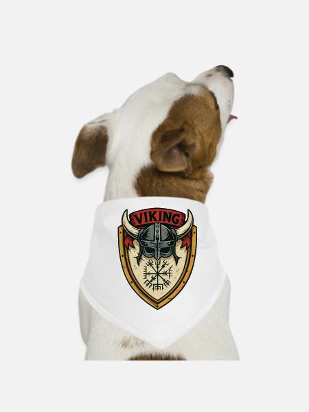 Viking Schildhelm Emblem - Hunde-Bandana - Weiß - Vorne