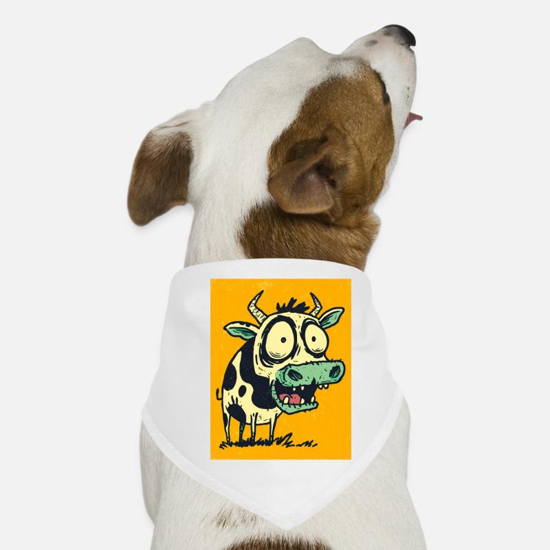 Pop Art Kuh mit riesigen Augen Hunde-Bandana
