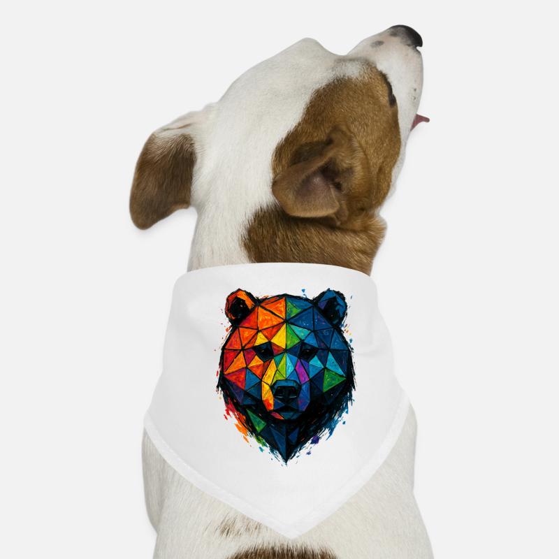 Bunte Pop-Art-Low-Poly-Bär Hunde-Bandana