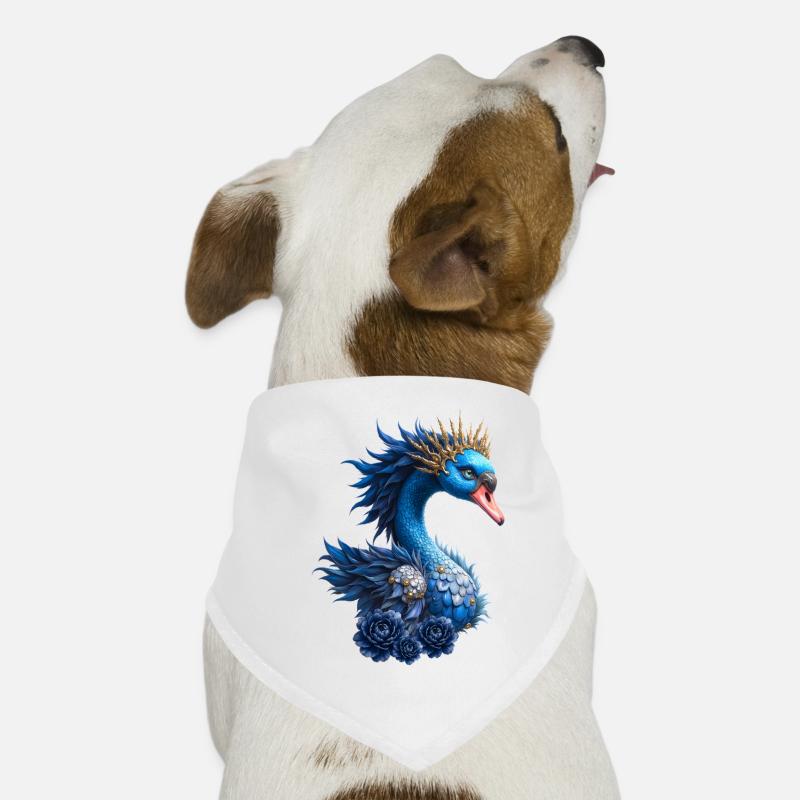 Royal Blue Bird with Crown Dog Bandana