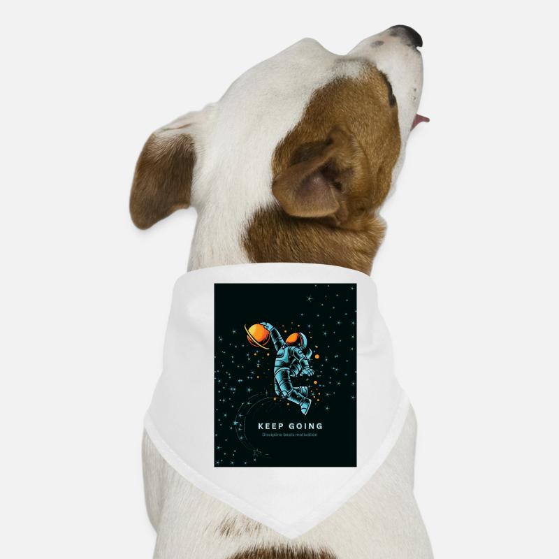 Bleu_SpaceModernSimpleT-HemdNieGebenAufgebenMotivation Hunde-Bandana