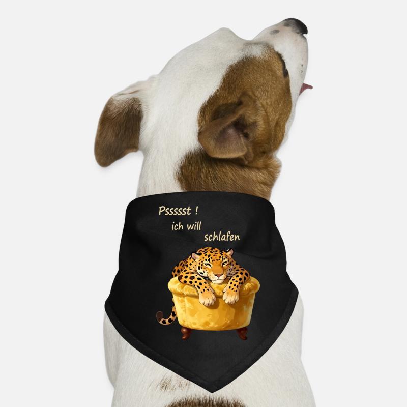 Schlafender Leopard in Goldtub Hunde-Bandana
