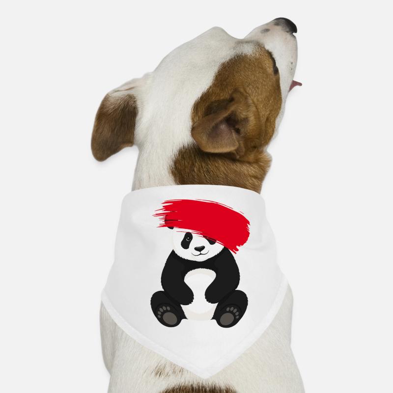 Panda mit roter Farbspur Comic Motiv Hunde-Bandana