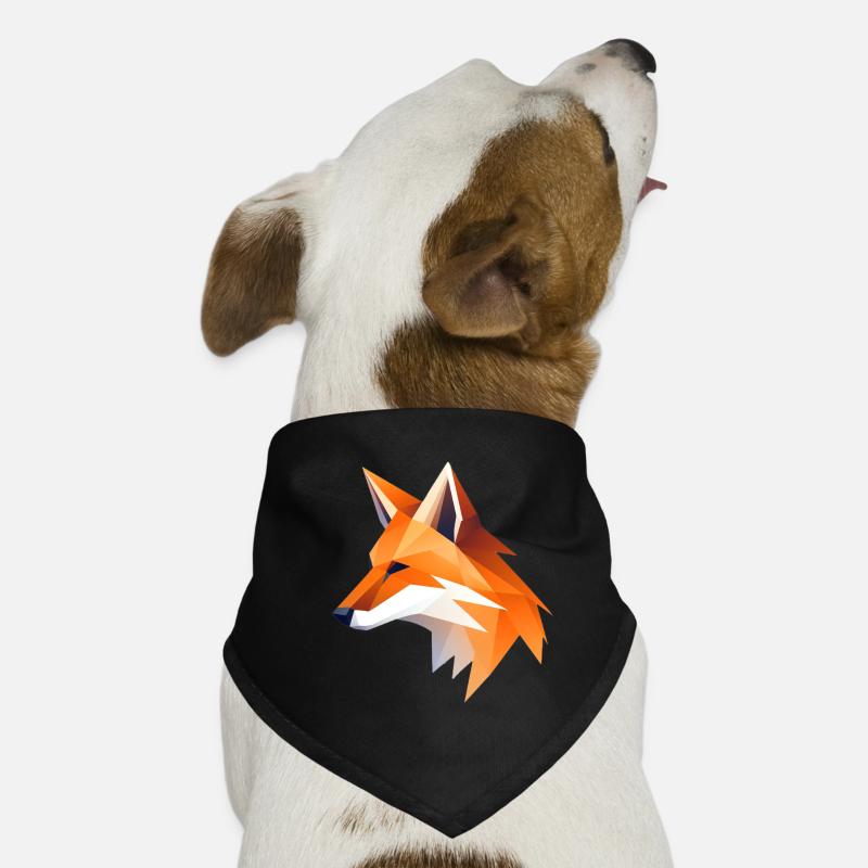 Fox Head Low Poly Logo Design Bandana pour chien