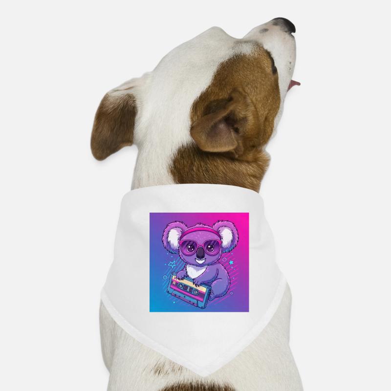 Drôle de koala avec cassette - 80s Vibes Bandana pour chien