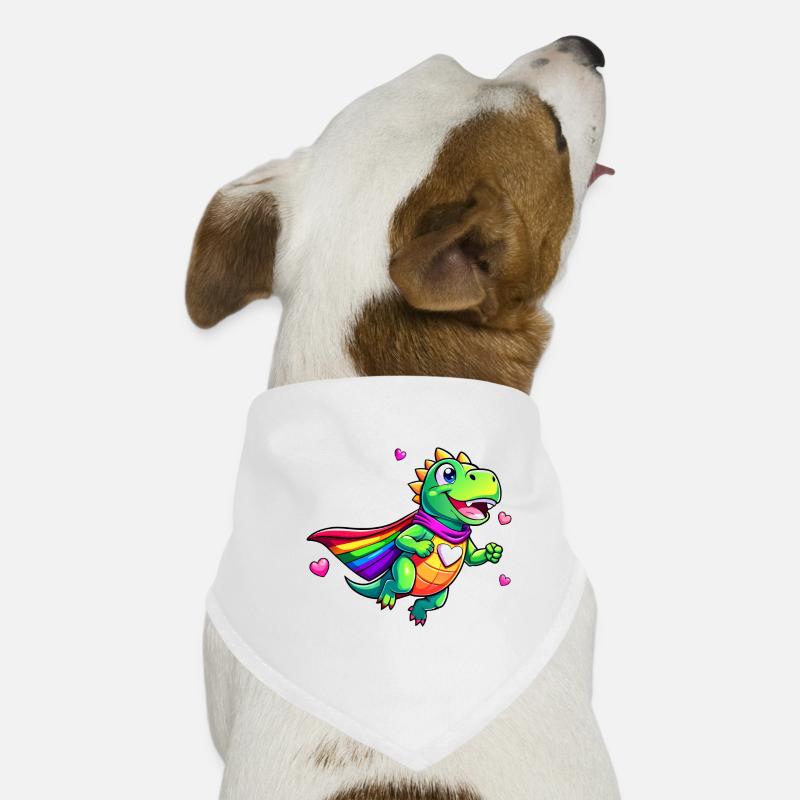 Superheld Dino - Hunde-Bandana - Weiß