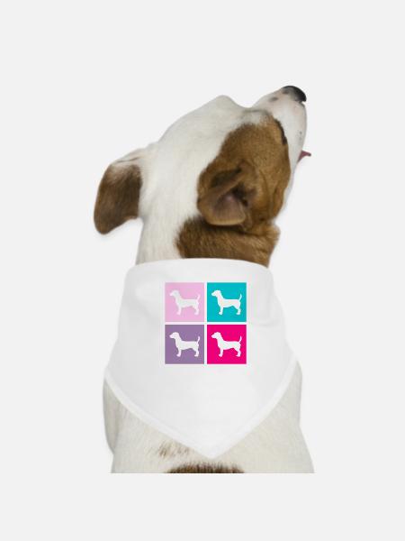 Jack Russel Hund Terrier Retro Geschenk - Hunde-Bandana - Weiß