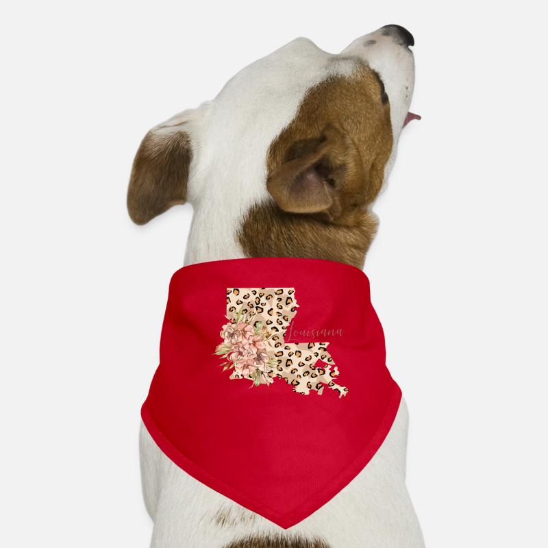 Louisiana leopard pattern map Dog Bandana