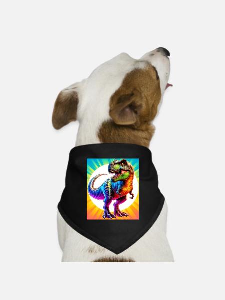 Dinosaurier - Hunde-Bandana Dreieckstuch - Schwarz