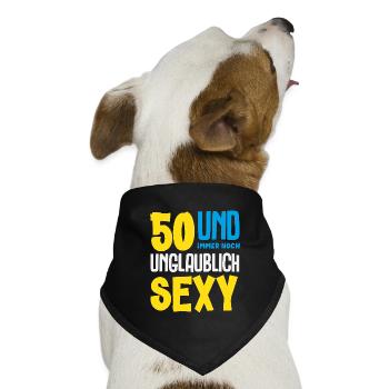 Lustiges 50. Geburtstag Geburtstagsshirt Geschenk - Hunde-Bandana Dreieckstuch - Schwarz - Vorne
