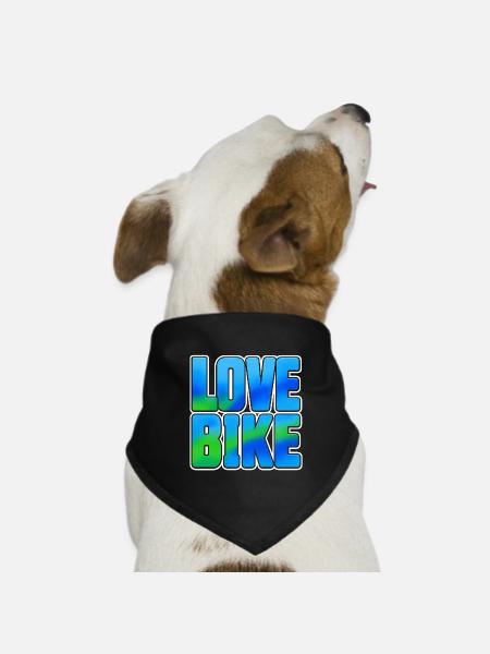 Love Bike Typographic Design - Hunde-Bandana Dreieckstuch - Schwarz