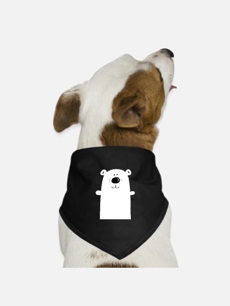 Knuddeliger Eisbär - Polarbär - Bär - Kinder - Hunde-Bandana Dreieckstuch - Schwarz
