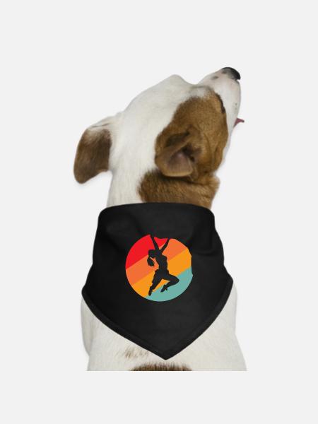 Fels klettern Frau - Hunde-Bandana Dreieckstuch - Schwarz