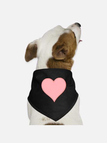 rosa Herz rosa Geschenk Valentinstag - Hunde-Bandana Dreieckstuch - Schwarz