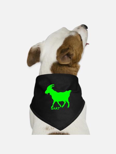 Ziege neon grün - Hunde-Bandana Dreieckstuch - Schwarz