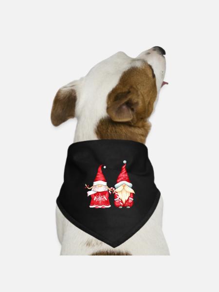 Weihnachten - Merry Christmas - Wichtel - Hunde-Bandana Dreieckstuch - Schwarz