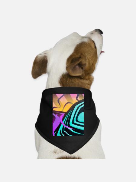 Graffiti-Landschaft 1 - Hunde-Bandana Dreieckstuch - Schwarz