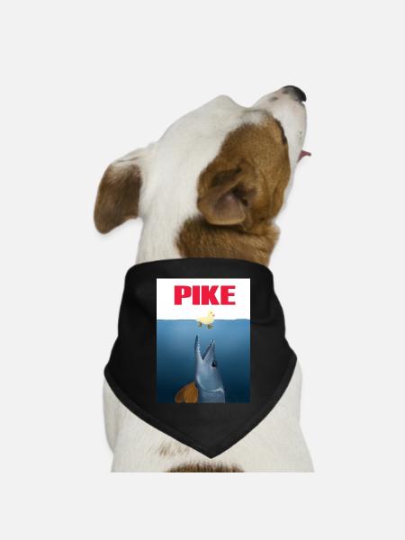 Hecht-Attacken - Hunde-Bandana Dreieckstuch - Schwarz