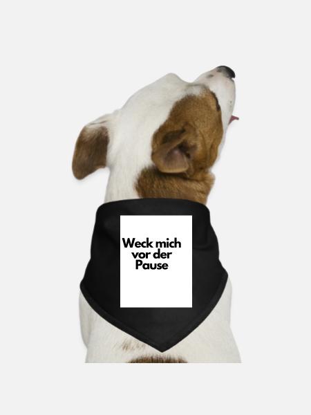 Weck mich vor der Pause - Hunde-Bandana Dreieckstuch - Schwarz