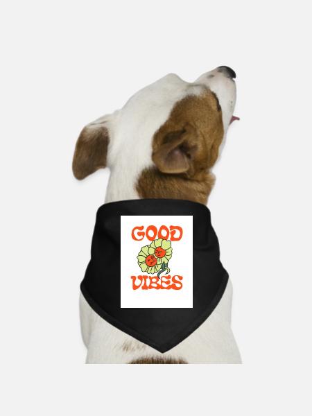 Orange Light Green Typecentric Psychedelic - Hunde-Bandana Dreieckstuch - Schwarz