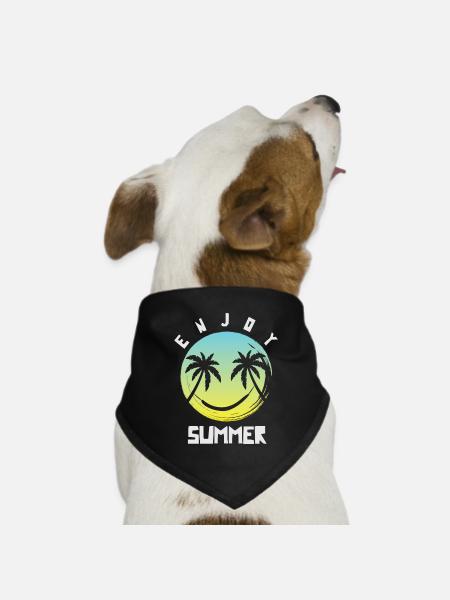 Enjoy Summer - Hunde-Bandana Dreieckstuch - Schwarz