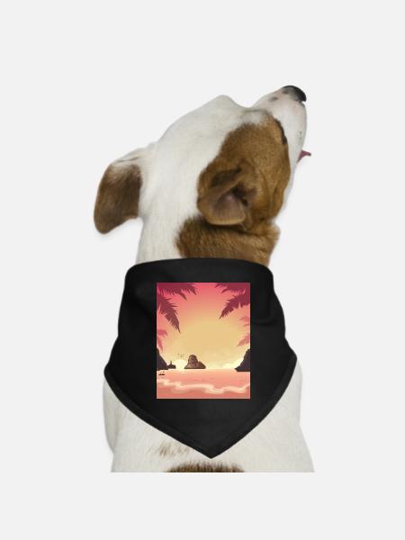 Vietnam Beach - Hunde-Bandana Dreieckstuch - Schwarz