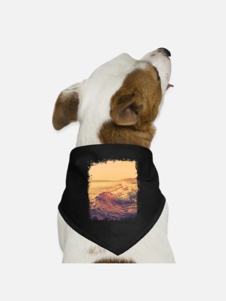 Flache Welle im Sonnenschein - Hunde-Bandana Dreieckstuch - Schwarz
