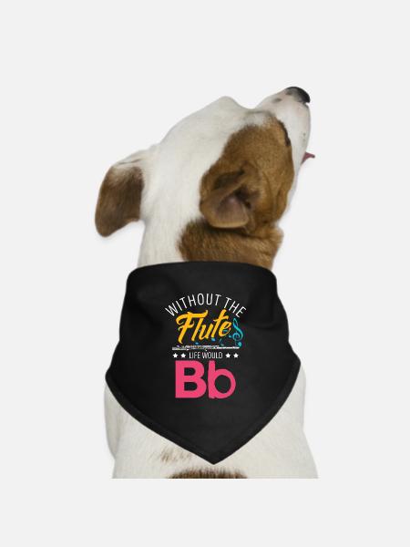 Querflöte - Hunde-Bandana Dreieckstuch - Schwarz