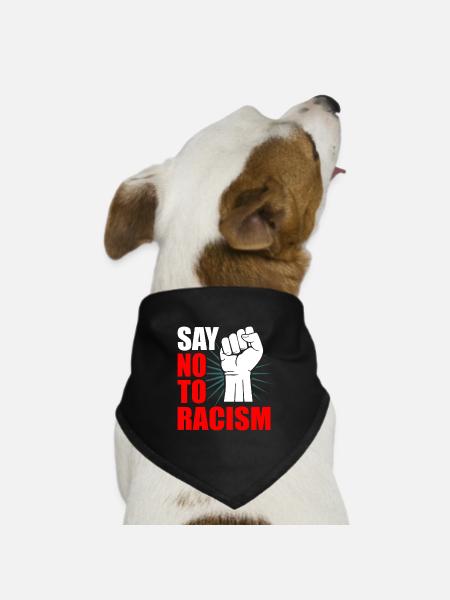 Antirassismus - Hunde-Bandana Dreieckstuch - Schwarz