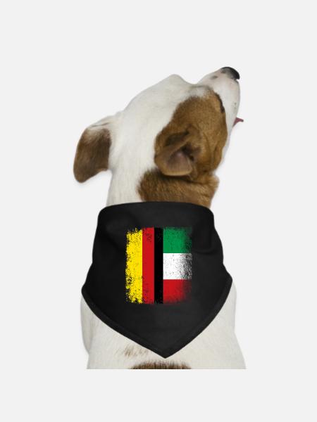 Italien Deutschland Geschenkidee - Hunde-Bandana Dreieckstuch - Schwarz