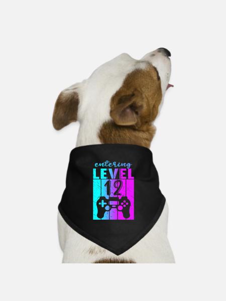 Level 12 Gaming Controller 12. Geburtstag - Hunde-Bandana Dreieckstuch - Schwarz